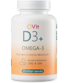 Original Vitamins Витамин D3 + Омега-3 - 60 желатиновых капсул по 790 мг, фото 